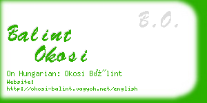 balint okosi business card